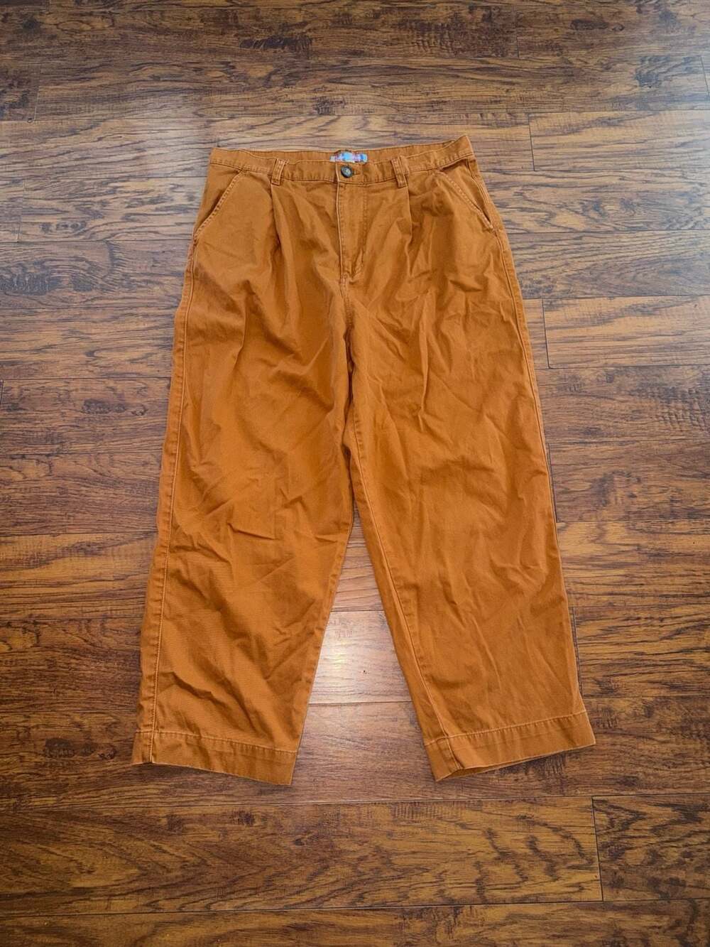 Urban Outfitters Orange Pleated Wide-Leg Pants